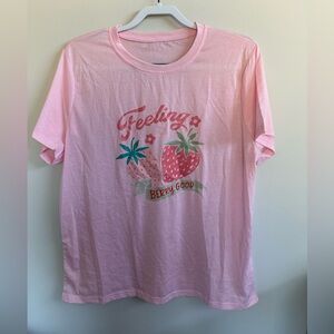 Ladies Graphic T Shirt with Strawberry Print Size XXL